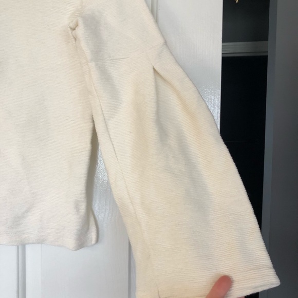 Madewell Sweater Ivory Cream Pleated Wide Sleeves - Picture 4 of 9